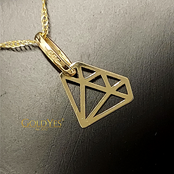 Złota zawieszka DIAMENT