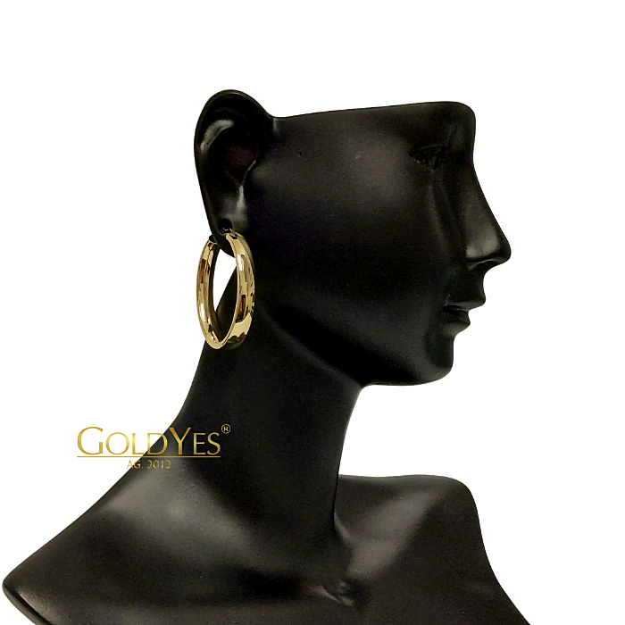 Złote kolczyki owale próby złota 585 - obrazek 5