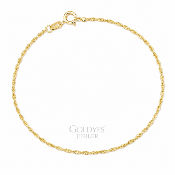 Złota bransoletka korda próba złota 585 14k